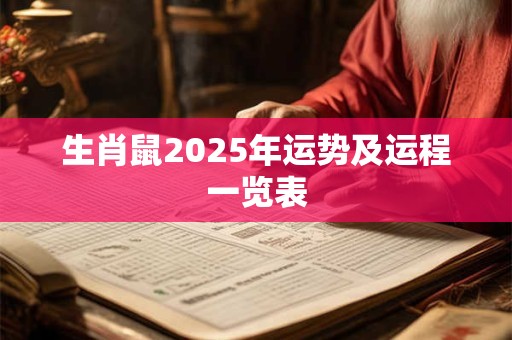 生肖鼠2025年运势及运程一览表