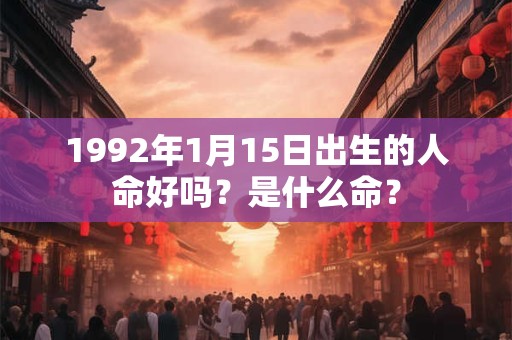 1992年1月15日出生的人命好吗？是什么命？