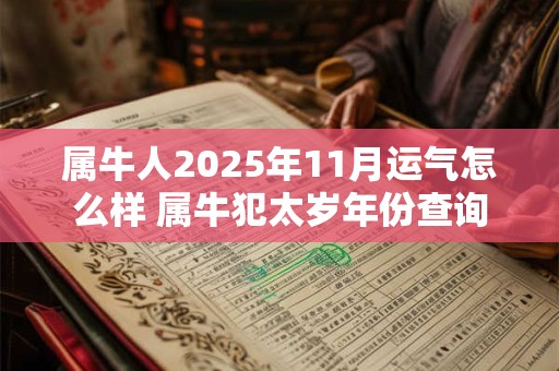 属牛人2025年11月运气怎么样 属牛犯太岁年份查询