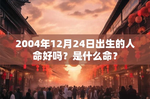 2004年12月24日出生的人命好吗？是什么命？