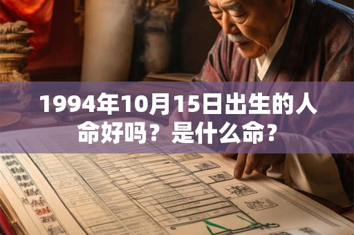 1994年10月15日出生的人命好吗？是什么命？