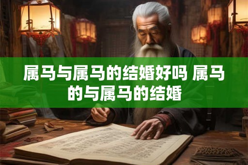属马与属马的结婚好吗 属马的与属马的结婚