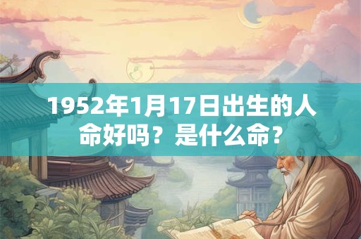 1952年1月17日出生的人命好吗？是什么命？