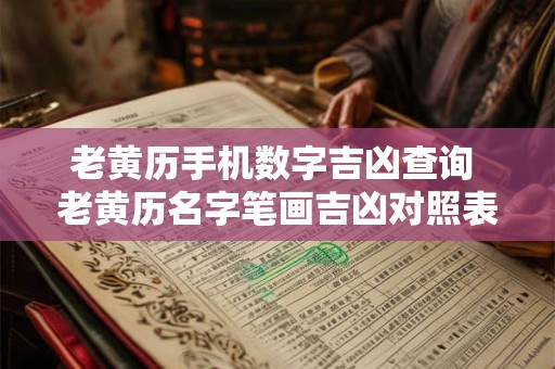 老黄历手机数字吉凶查询 老黄历名字笔画吉凶对照表
