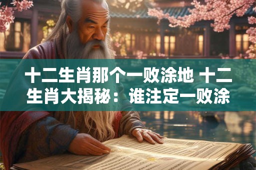 十二生肖那个一败涂地 十二生肖大揭秘：谁注定一败涂地