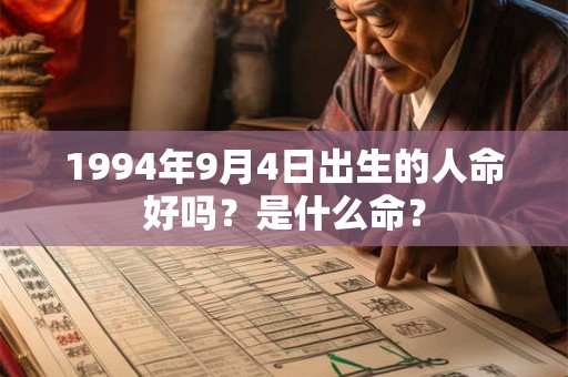 1994年9月4日出生的人命好吗？是什么命？
