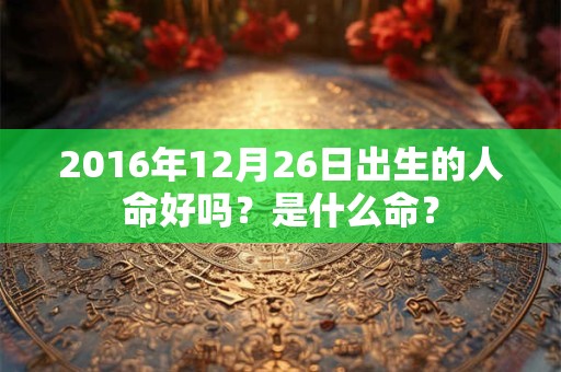 2016年12月26日出生的人命好吗？是什么命？