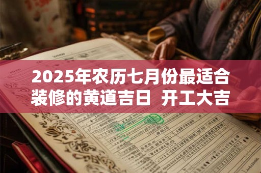 2025年农历七月份最适合装修的黄道吉日  开工大吉日