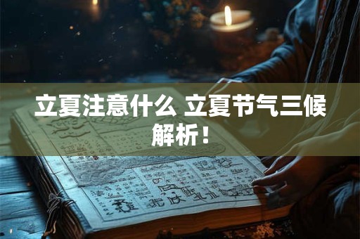 立夏注意什么 立夏节气三候解析！