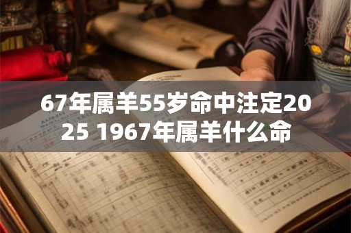 67年属羊55岁命中注定2025 1967年属羊什么命
