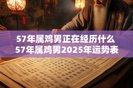 57年属鸡男正在经历什么 57年属鸡男2025年运势表现