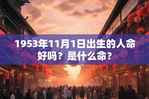 1953年11月1日出生的人命好吗？是什么命？