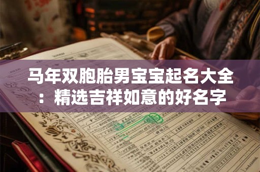 马年双胞胎男宝宝起名大全：精选吉祥如意的好名字