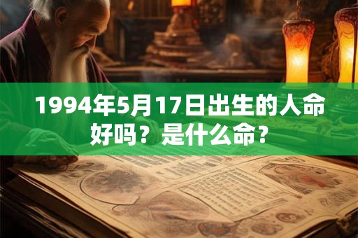 1994年5月17日出生的人命好吗？是什么命？