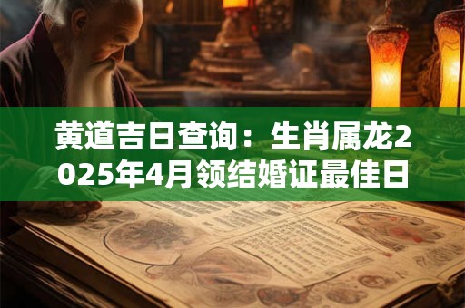 黄道吉日查询：生肖属龙2025年4月领结婚证最佳日期