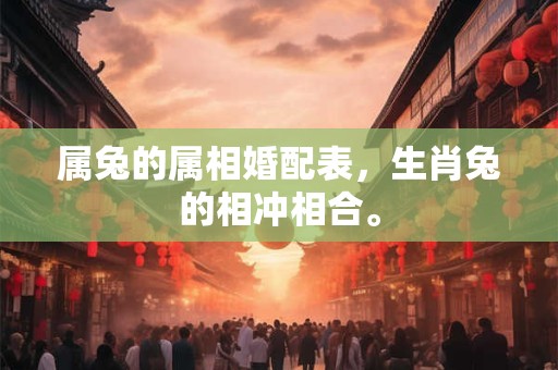 属兔的属相婚配表，生肖兔的相冲相合。
