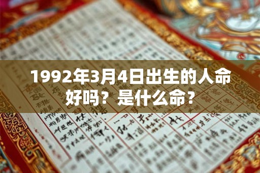1992年3月4日出生的人命好吗？是什么命？