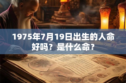 1975年7月19日出生的人命好吗？是什么命？
