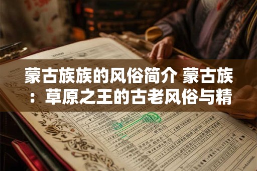 蒙古族族的风俗简介 蒙古族：草原之王的古老风俗与精神传承