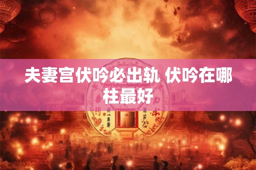 夫妻宫伏吟必出轨 伏吟在哪柱最好