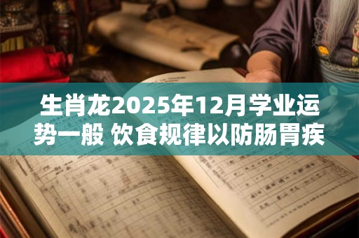 生肖龙2025年12月学业运势一般 饮食规律以防肠胃疾病