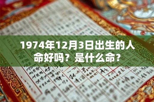 1974年12月3日出生的人命好吗？是什么命？