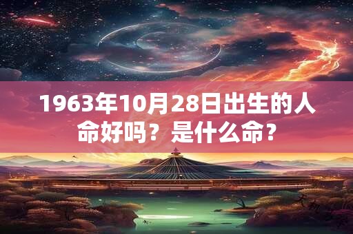 1963年10月28日出生的人命好吗？是什么命？