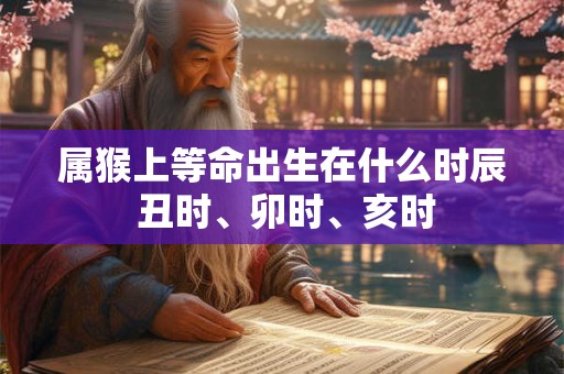 属猴上等命出生在什么时辰 丑时、卯时、亥时