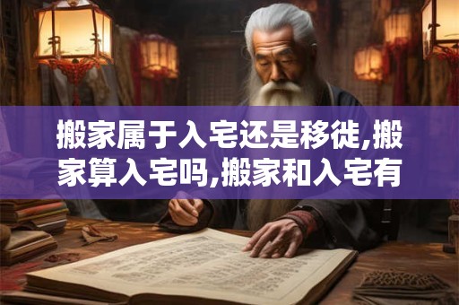 搬家属于入宅还是移徙,搬家算入宅吗,搬家和入宅有什么区别