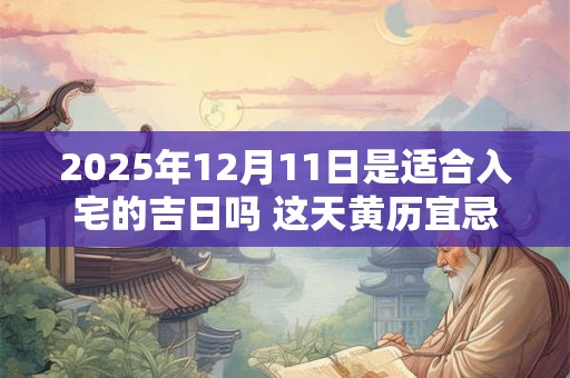 2025年12月11日是适合入宅的吉日吗 这天黄历宜忌