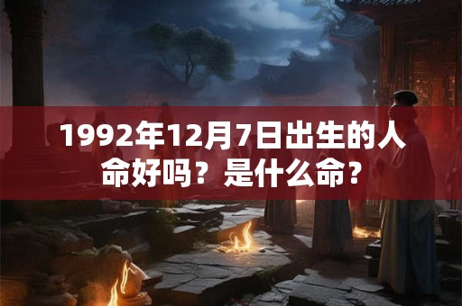 1992年12月7日出生的人命好吗？是什么命？