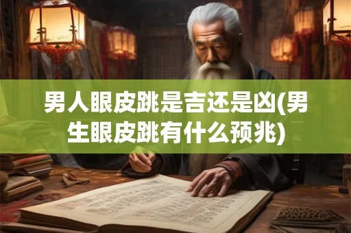 男人眼皮跳是吉还是凶(男生眼皮跳有什么预兆)