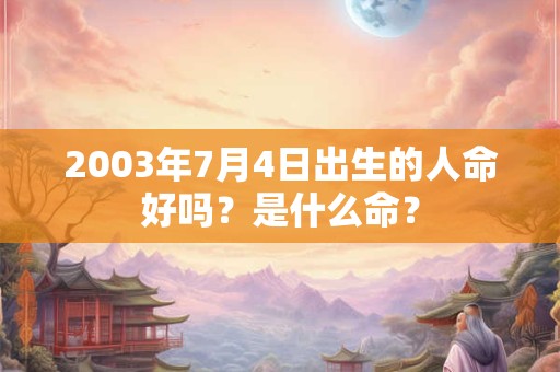 2003年7月4日出生的人命好吗？是什么命？