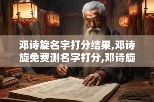 邓诗旋名字打分结果,邓诗旋免费测名字打分,邓诗旋周易免费测名字打分