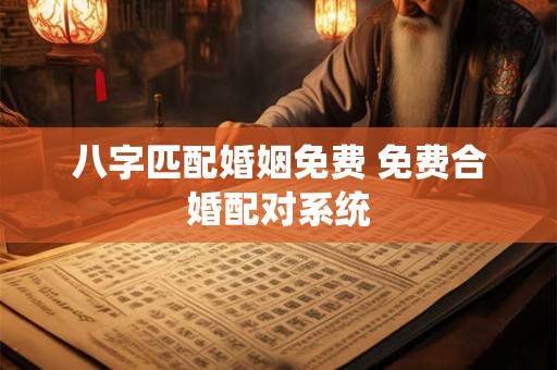 八字匹配婚姻免费 免费合婚配对系统