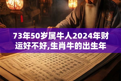 73年50岁属牛人2024年财运好不好,生肖牛的出生年份表