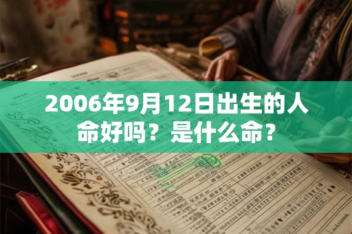 2006年9月12日出生的人命好吗？是什么命？
