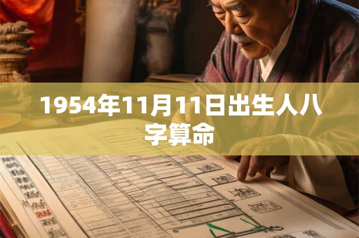 1954年11月11日出生人八字算命