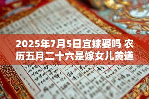 2025年7月5日宜嫁娶吗 农历五月二十六是嫁女儿黄道吉日吗