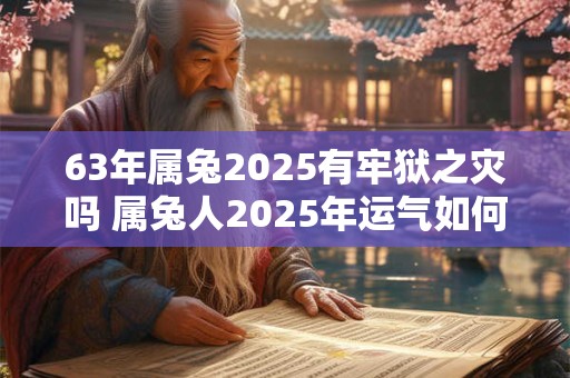63年属兔2025有牢狱之灾吗 属兔人2025年运气如何