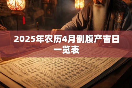 2025年农历4月剖腹产吉日一览表