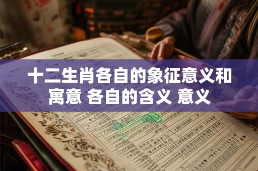 十二生肖各自的象征意义和寓意 各自的含义 意义