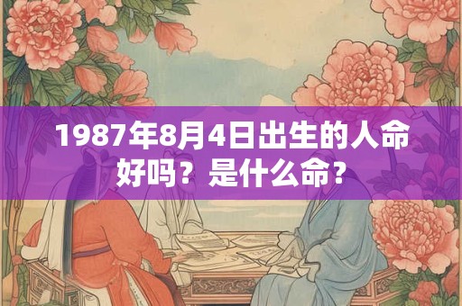 1987年8月4日出生的人命好吗？是什么命？