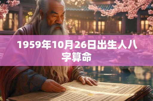 1959年10月26日出生人八字算命