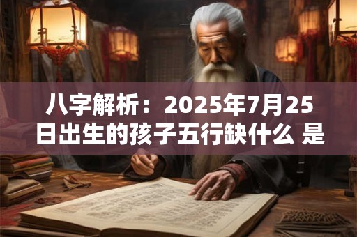 八字解析：2025年7月25日出生的孩子五行缺什么 是什么命