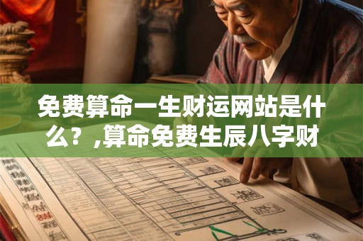 免费算命一生财运网站是什么？,算命免费生辰八字财运