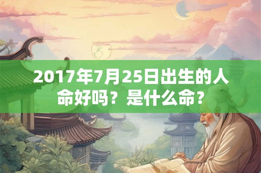 2017年7月25日出生的人命好吗？是什么命？