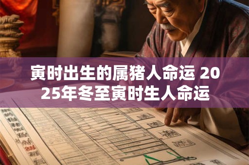 寅时出生的属猪人命运 2025年冬至寅时生人命运