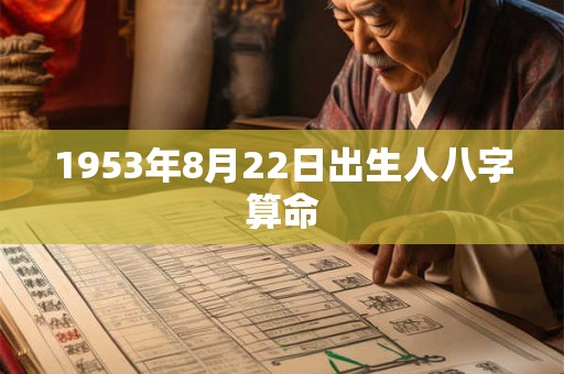 1953年8月22日出生人八字算命