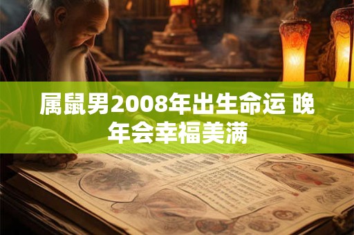 属鼠男2008年出生命运 晚年会幸福美满